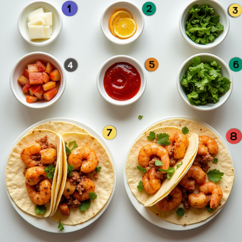 Hello Fresh Shrimp Tacos with Fresh Vegetables .