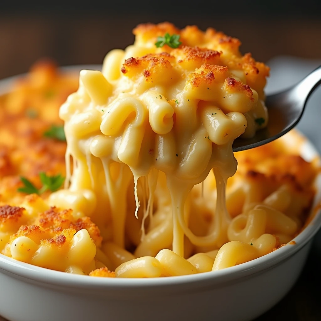 Cheesy homemade macaroni and cheese
